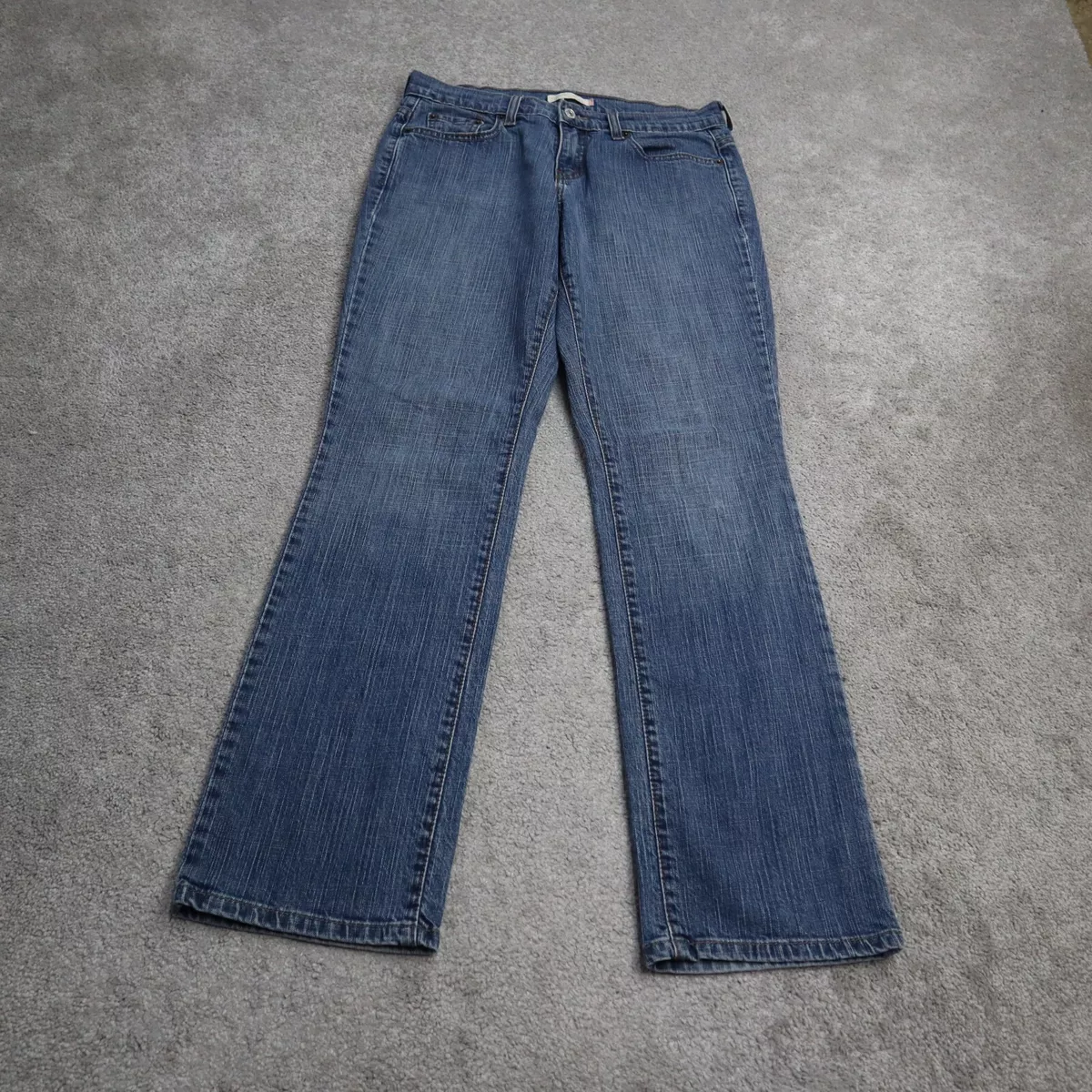 Levis 505 Womens Jeans Straight Leg Stretch Mid Rise Cotton Blue