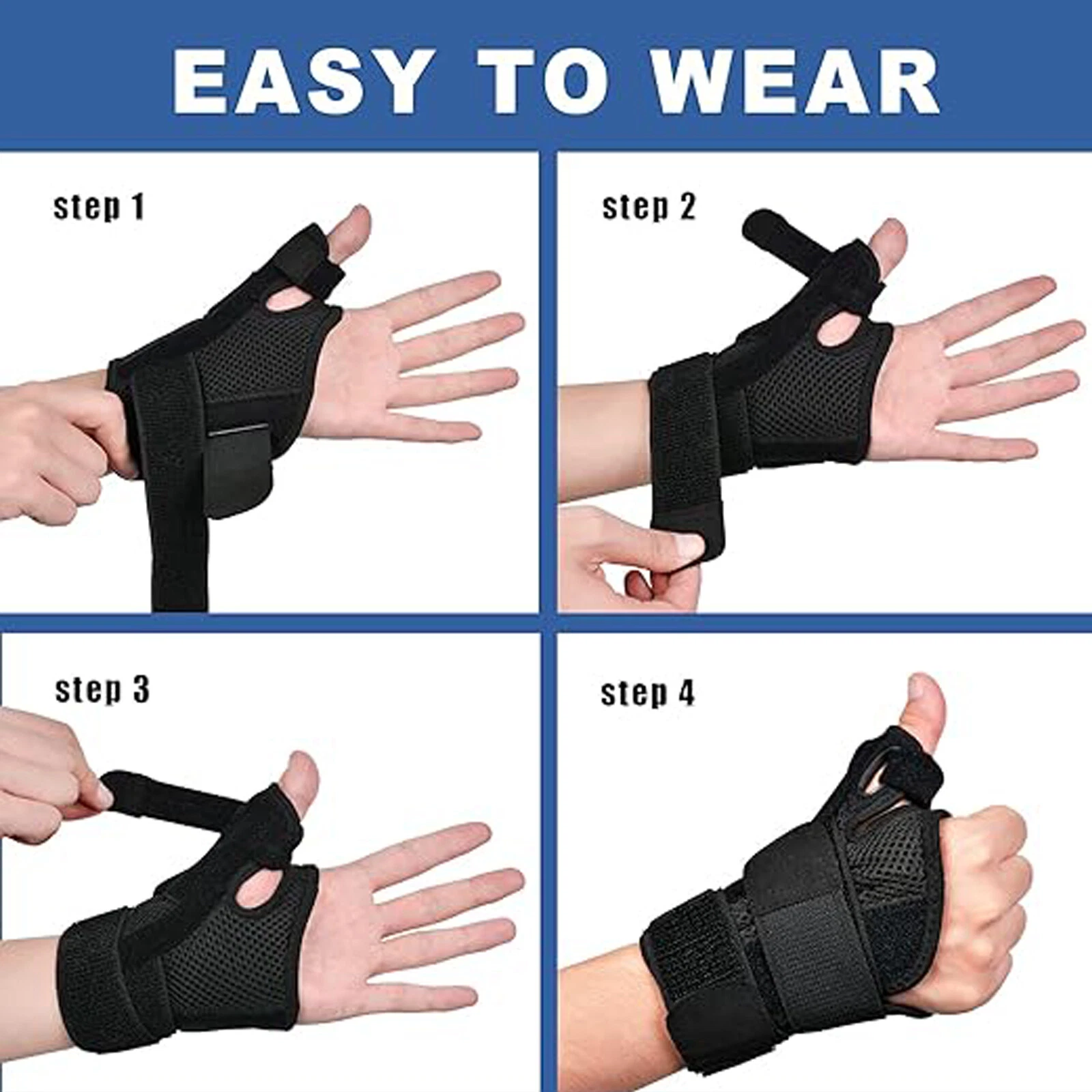 Thumb Splint Brace Spica with Wrist Support for Arthritis & Carpal Tunnel Pain Thumb Splint Brace Spica with Wrist Support for Arthritis & Carpal Tunnel Pain