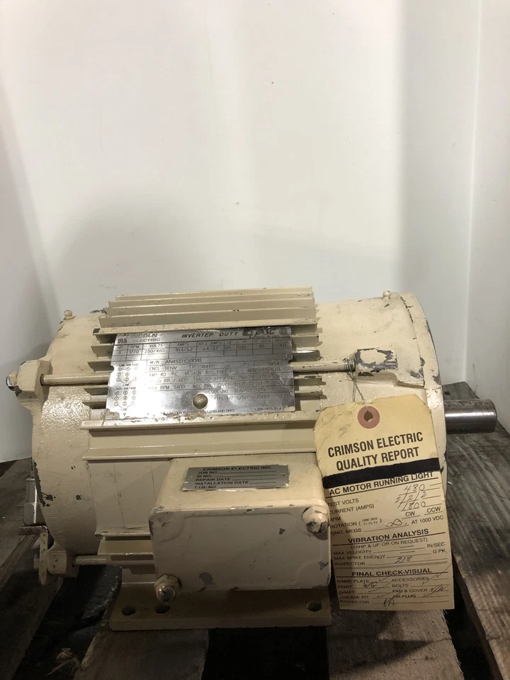 Lincoln Electric AN4S3TC61Q10 Inverter Duty Motor 3HP 1770RPM 3PH 184TC - Image 4 of 4