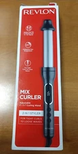 Revlon 2-in-1 Adjustable Mix Curling Wand 1” - 1/12” Curls/Waves DAMAGED BOX 9C