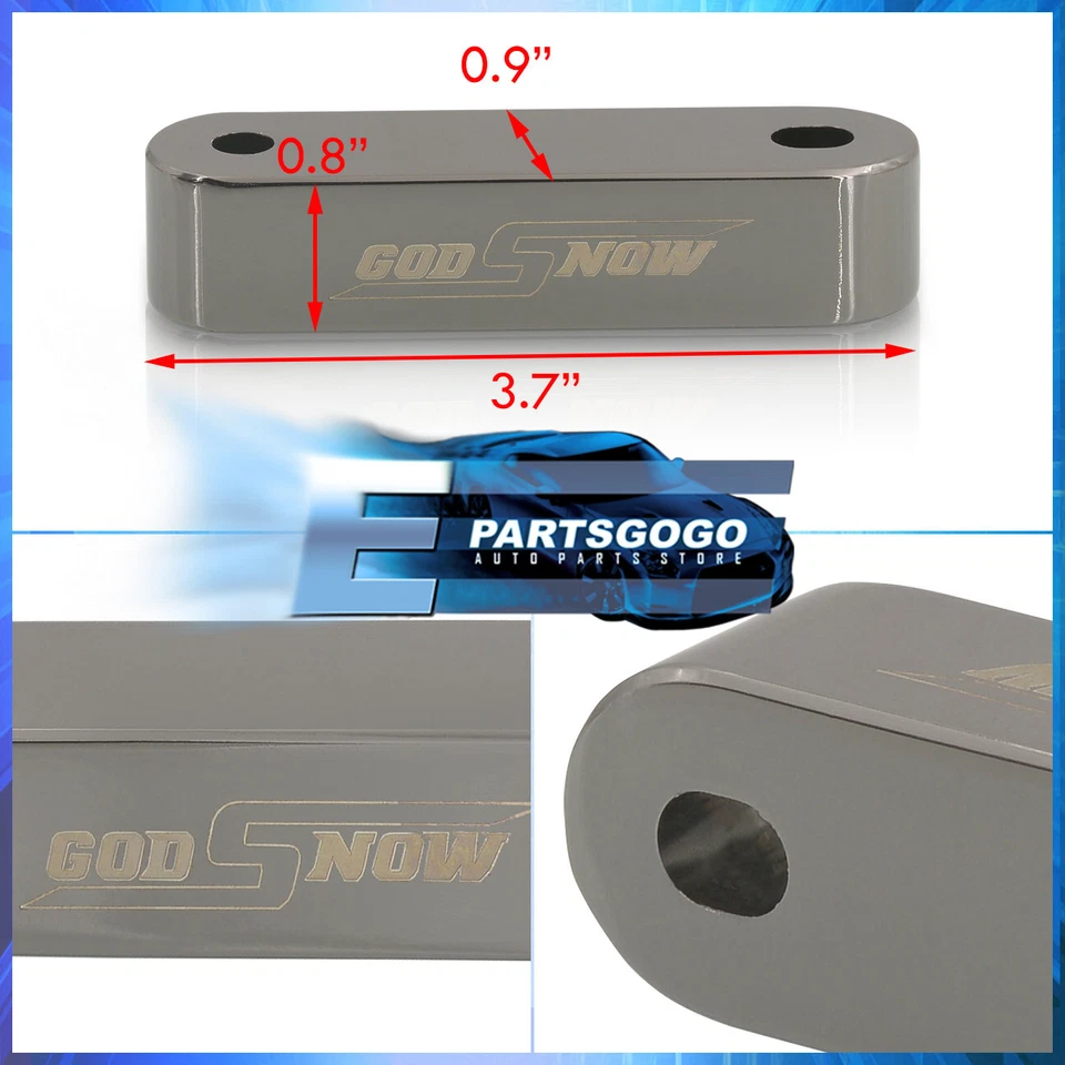For 90-01 Acura Integra / 88-00 Honda Civic CRX Gunmetal Hood Spacer Riser Set - Image 2 of 3