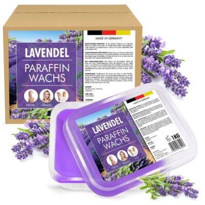 Paraffin Wachs Schale 2 x 1000ml Lavendel Duft Bad Block Maniküre Nägel