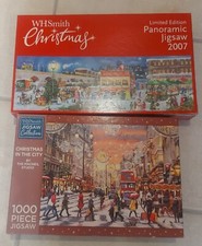 2 X WH SMITH 1000 PIECE JIGSAW PUZZLES -A VISIT FROM SANTA/CHRISTMAS IN THE CITY
