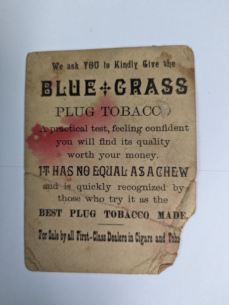 VINTAGE BLUE GRASS PLUG TOBACCO TRADE CARD 1880s BABY 