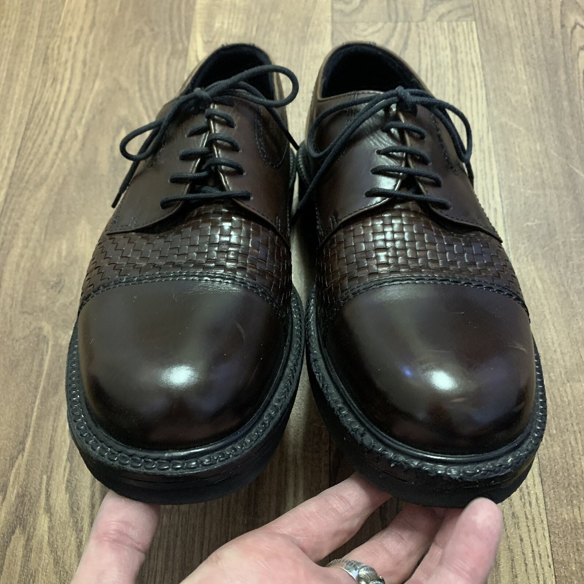 Ecco City Dark Brown Laced Leather Oxford Dress Shoes EU SZ 