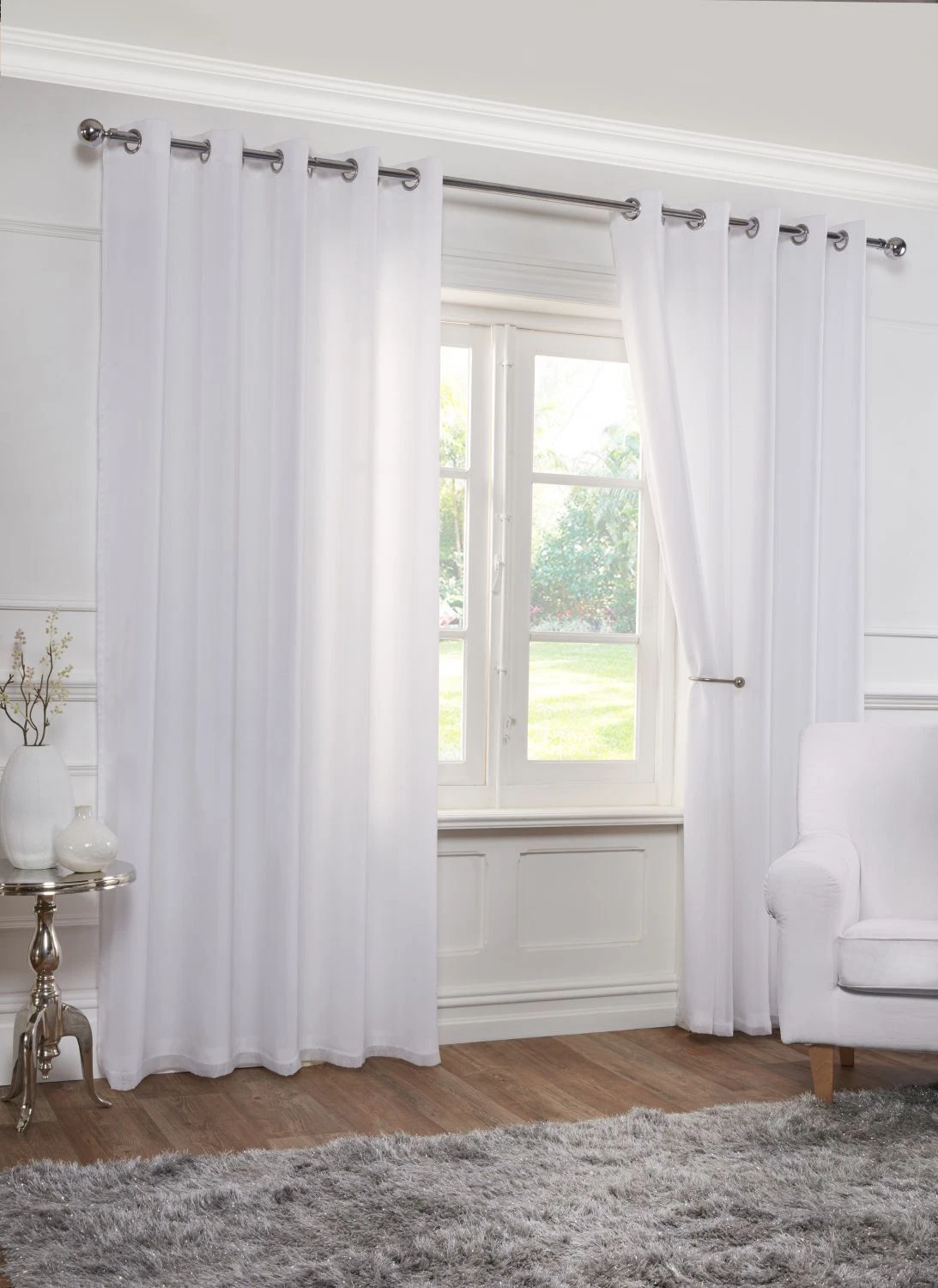 Voile Panel Net Lined Curtain Sheer Eyelet Breezy Privacy Curtain- Aalia
Opens in a new window or ta