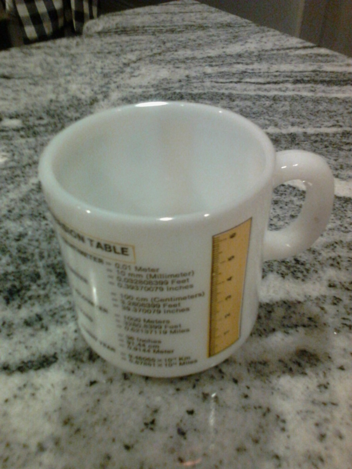 Vintage Area and Distance Conversion Table White Milk Glass Mug | eBay