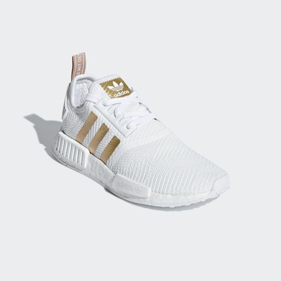 adidas nmd r1 womens white and gold