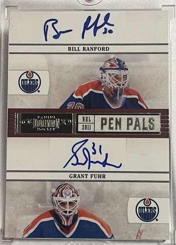 2011 Panini Dominion Hockey Pen Pals Grant Fuhr  & Bill Ranford Dual Auto /50