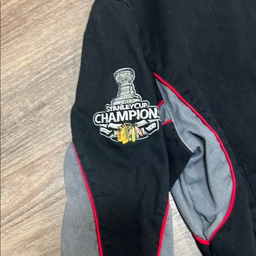 Blackhawks Kids Jacket - Black and Gray, Red - Picture 10 of 11