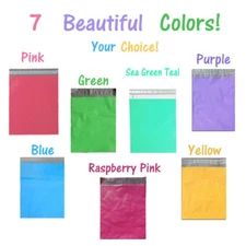 12x15.5 Pink]]Blue]Green]Purple]Yellow,Teal Poly Mailer Colored Shipping Bag NEW