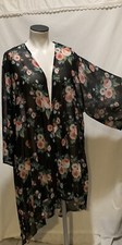 ❤️siren Lily Women's Kimono Size 3x Black Floral Semi Sheer Open Front Cardigan