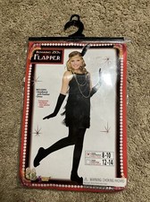 Roaring 20 s Black Flapper Dress Children s Medium 8-10 Halloween Costume -NEW