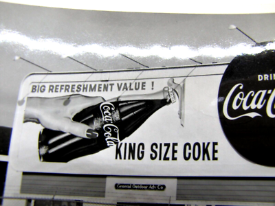 1960's PHOTOGRAPH Drink Coca-Cola Billboard Sign KING SIZE COKE