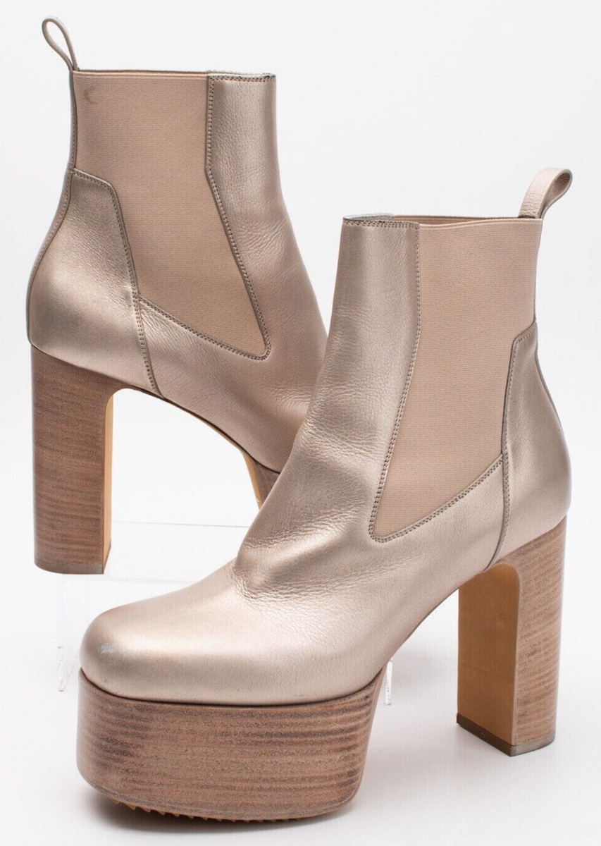 RICK OWENS Kiss Platform Heeled Leather Boot (41 EU; 8 US RICK OWENS Kiss Platform Heeled Leather Boot (41 EU; 8 US