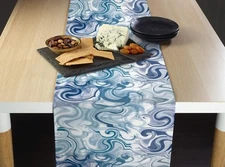 Blue Swirls Table Runners  12"x72" or 14"x108"