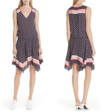 NWT New $328 Joie Ginabel Silk Sleeveless Handkerchief Dress Size S