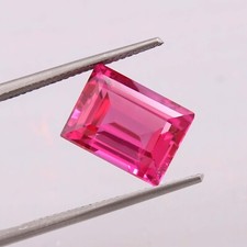 10x8 MM - AAA Natural Flawless Ceylon Pink Sapphire Loose Emerald Cut Gemstone