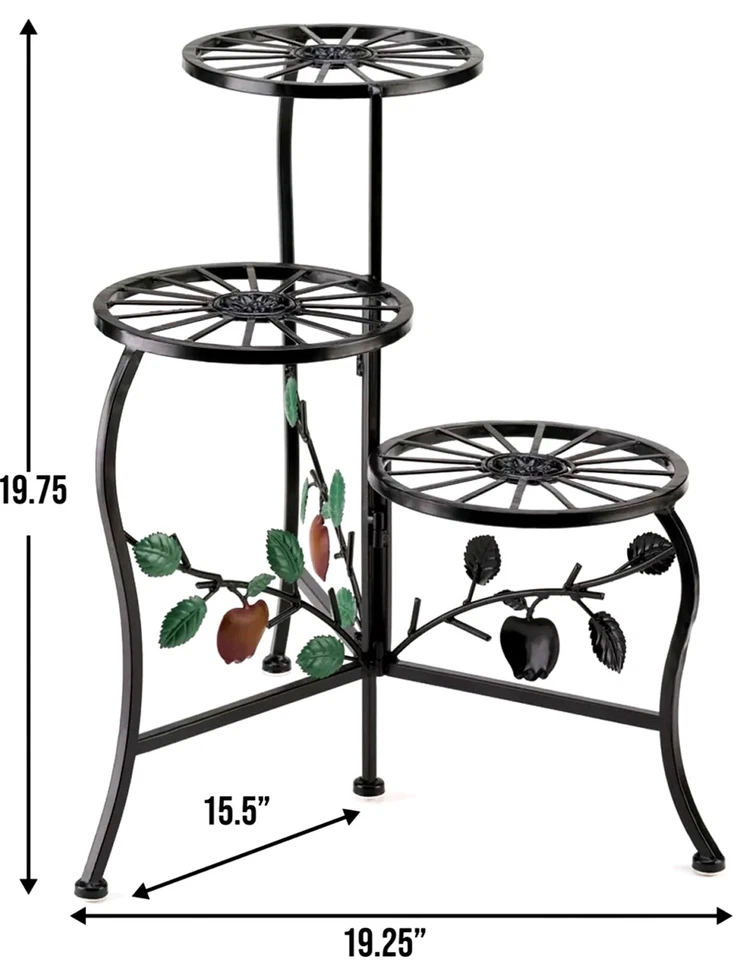 SOPORTE PARA PLANTAS DE 3 NIVELES RAMA MANZANA PAÍS * PUERTA INTERIOR/EXTERIOR DE 3 NIVELES** NUEVO EN CAJA Foto 3 de 4