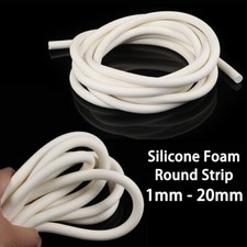 Silicone Rubber Cord O Ring Cord White Seal Foamed Sponge Round Dia  1mm - 20mm