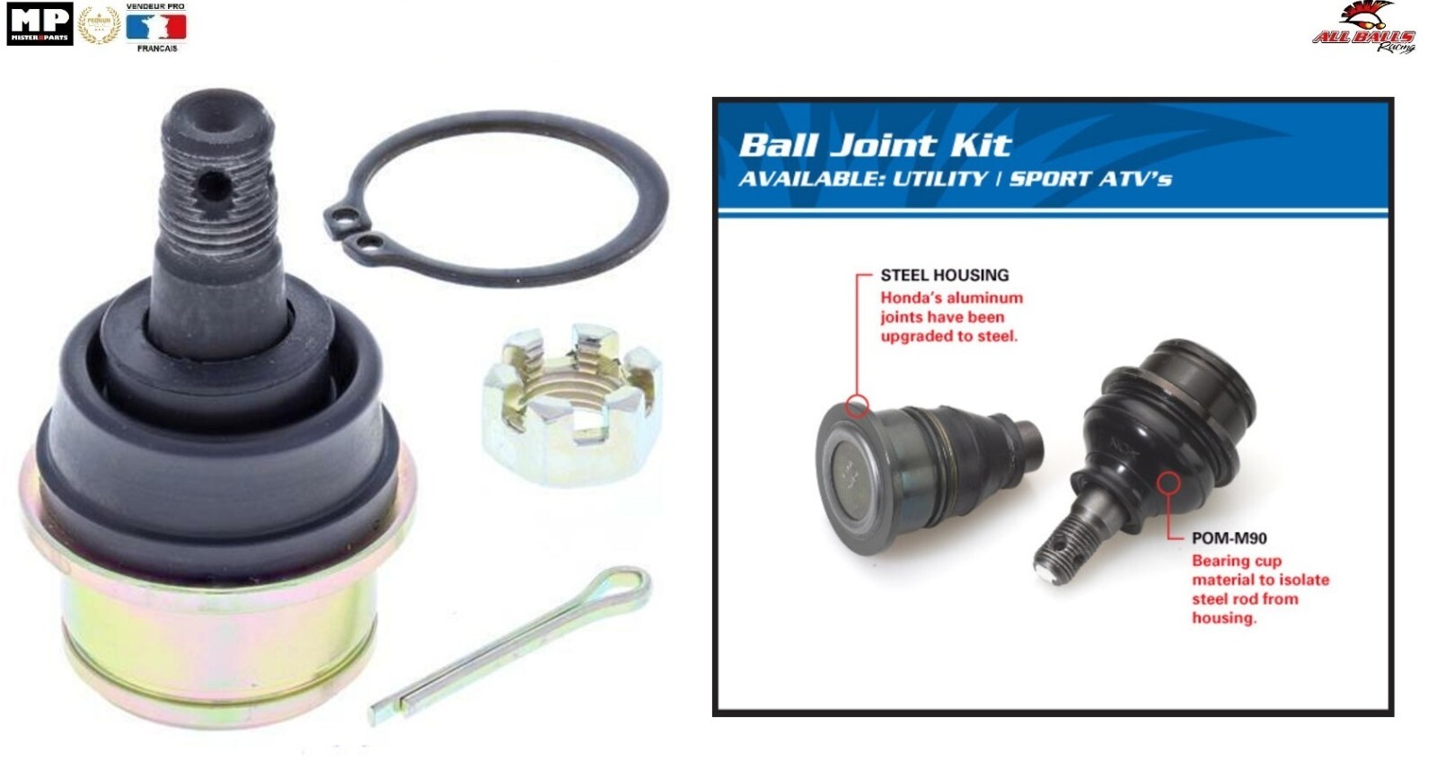 Kit rotule de triangle supérieur 42-1039 pour Can-Am Outlander Max 800