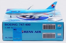 SQ Wings 1:200 Korean Air Boeing B747-400 Diecast Aircraft Jet Model HL7488