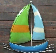 Sailboat decor Marina metal wall decor Island Beach house Patio Pool Porch   