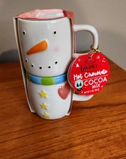 NEW! CUTE! SNOWMAN TOO GOOD GOURMET HOT CHOCOLATE + 2 MUGS