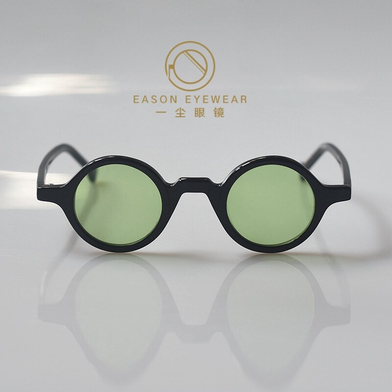 SEE Eyewear Round Sunglasses in Olive Green Gold Retro-Vintage Flexible Round Tinted Sunglasses with  main image 4