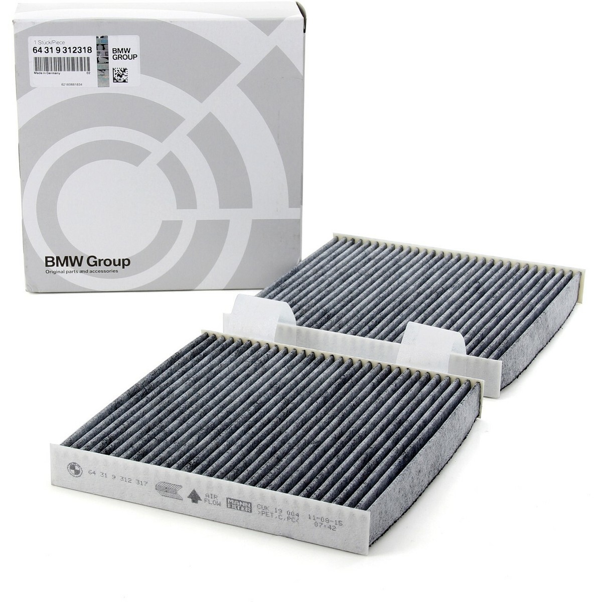 Innenraumluftfilter Für BMW X3 F25 & X4 F26 – Aktivkohle, Kompatibel Mit 64319237157, 187x188x25 Mm