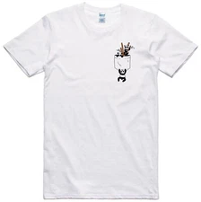 Funny T Shirt Panda In Pocket Print Regular Fit 100% Cotton Tee