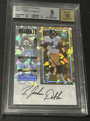 2017 CONTENDERS TICKET CRACKED ICE JOSHUA DOBBS ROOKIE RC AUTO /25 BGS 9 10 Auto - Picture 1 of 2