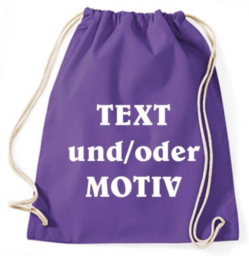 Gymsack aus Baumwolle personalisiert mit Wunschtext - Bild 25 von 28