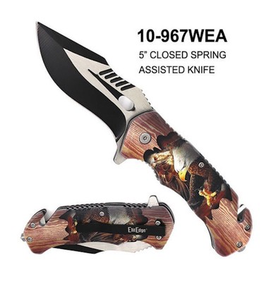 Couteau Elitedge Rescue Aigle A/O Lame Acier Inox Manche Abs EE10967WEA