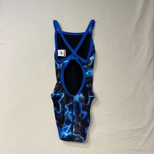 Speedo Bathing Suit Girl's 5-6 Swim 24 Endurance Energy Volt Flyback Pool Beach - Picture 3 of 6