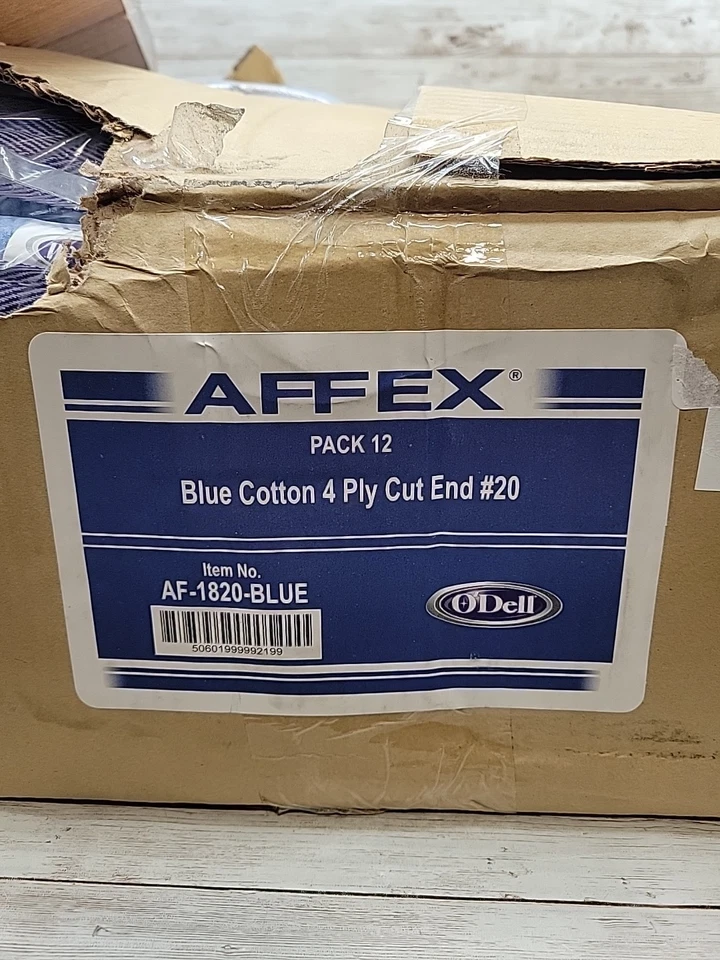 Affex O'dell AF-1820 Blue 4-Ply Cotton Blend Cut End Single Packed Wet Mop (12) - Image 4 of 4