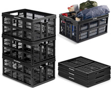 CleverMade Collapsible Utility Crate Recycled - 45L - Obsidian 3PK 