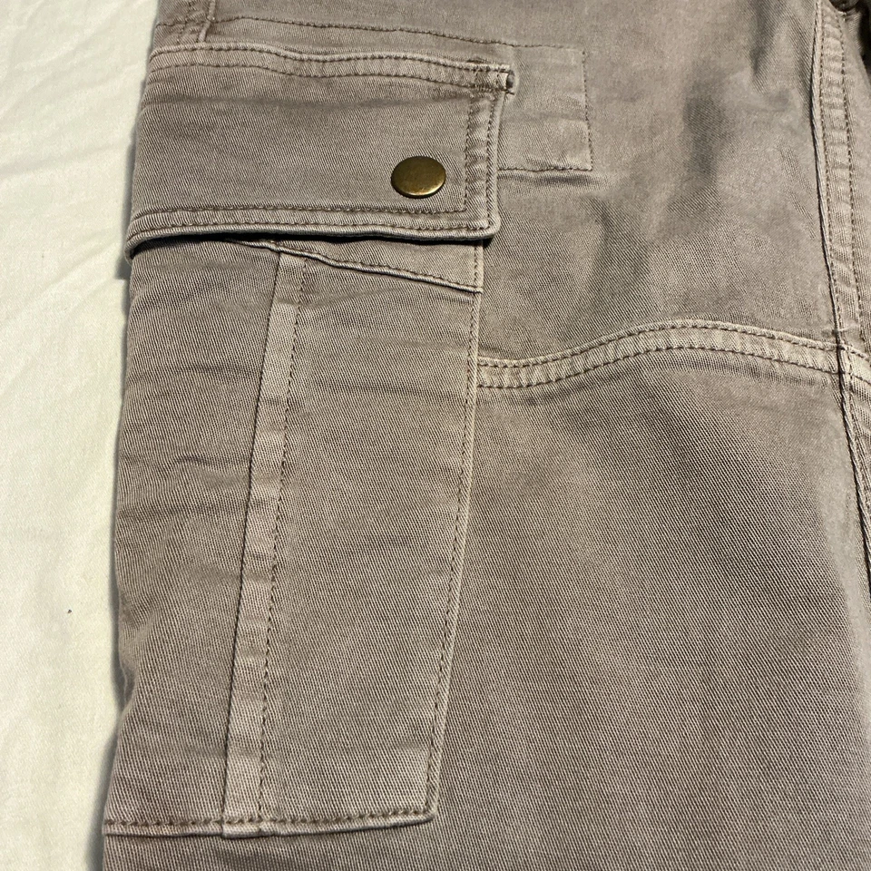 Polo Ralph Lauren 女式工装裤 2 码踝拉链口袋,棕褐色,紧身版型 — 第 4/4 张图片