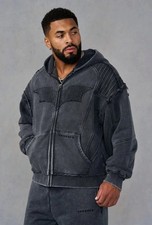 YoungLA Batman Sudadera con Capucha Blindada Gris Lavado Nueva Talla Mediana