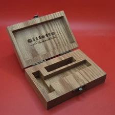 Gillette Adjustable Safety Razor Case. New. Handmade. Premium Red Oak. Wood Box.