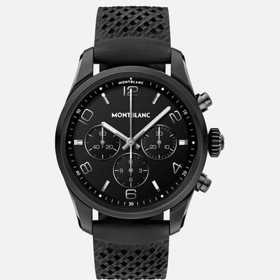 Montblanc Summit 2+ Smartwatch 43.5mm Black Steel Case Rubber Band LTE Brand New