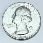 1964-D Washington Quarter - 90% Silver - Circulated Coin #4987