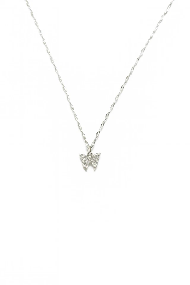 🦋 美丽蝴蝶吊坠项链 | 女士银链礼品珠宝首饰 — 第 2/3 张图片