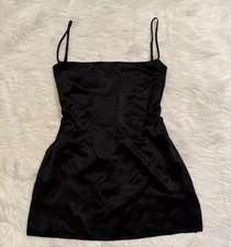 Mirror Palais New S&M Mini Dress Silk Black Large