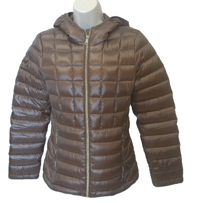 Calvin Klein Woman Premium Down Jacket XS Metallic Brown Packable