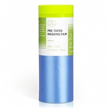 Pre-Taped Masking Film for Painting 44 x 66 Feet Plastic Sheeting with Adhesive