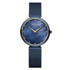 Orologio Bering Classic 18132-399 Donna 32mm Cristallo Accento Quadrante Blu MOP
