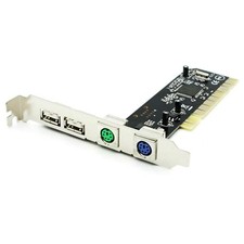 PCI to 2x USB 2.0 2x PS2 PS/2 Port For PC Keyboard Mouse Adapter Card Converter