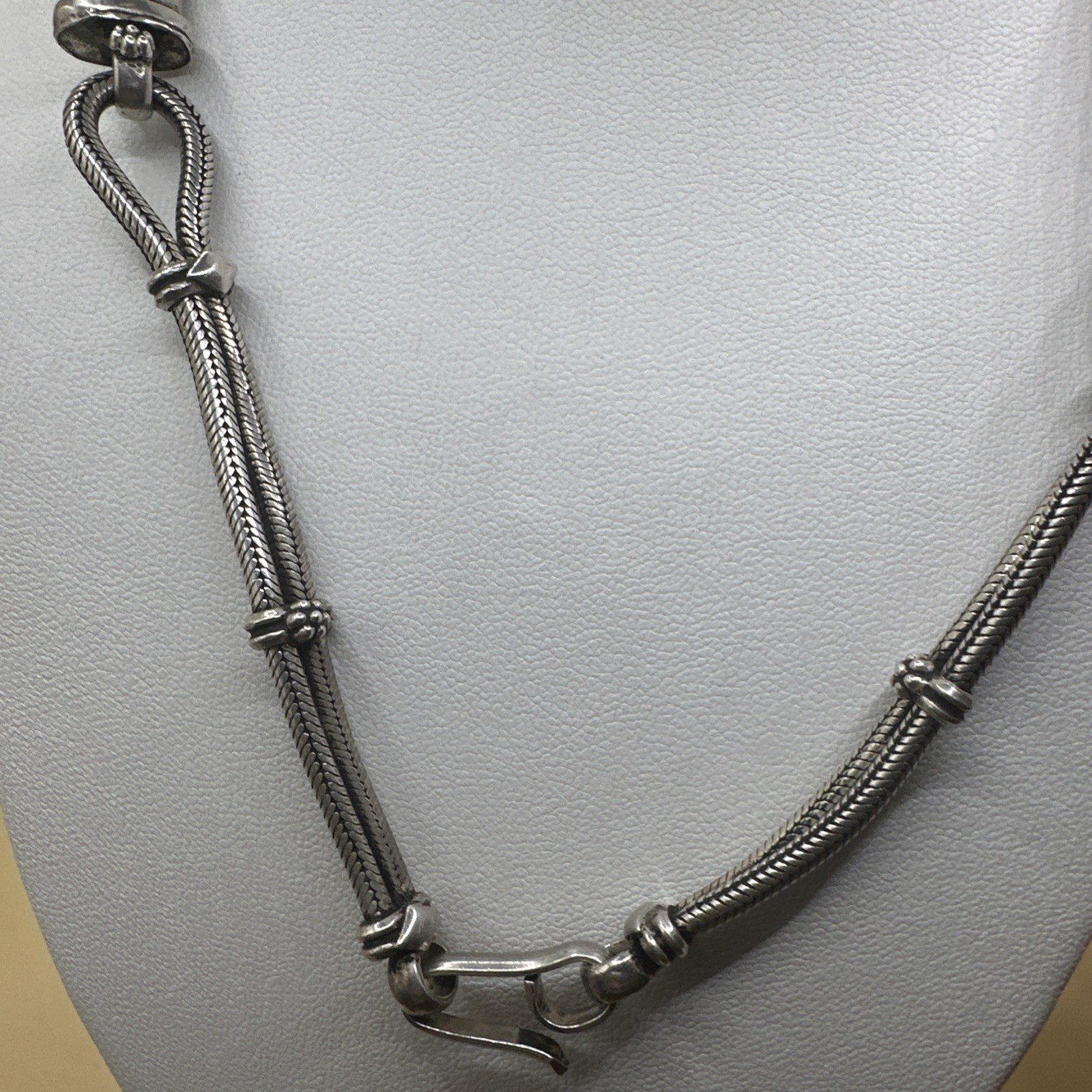 Snake Link Double Strand Solid Sterling Silver Mo… - image 5