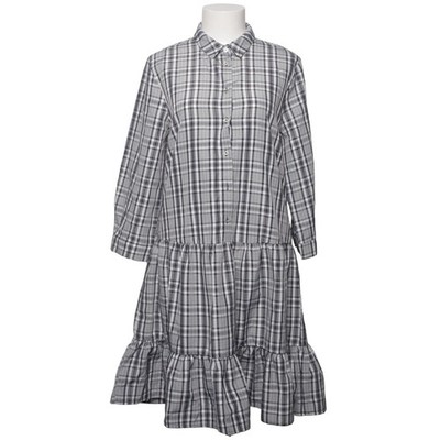 Ichi, Kleid, Größe: M, Schwarz/Weiß/Grau, Polyester, Karo, Damen #dpM